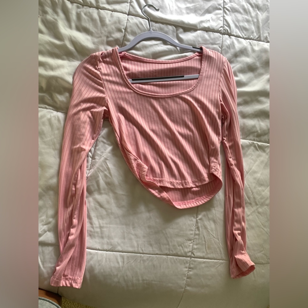 light pink long sleeve top
